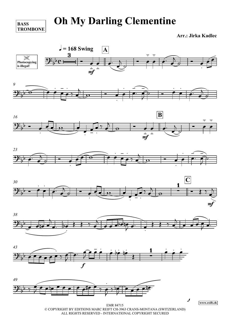 Oh My Darling Clementine Oh My Darling Clementine Bass Trombone scores gallery preview page 3