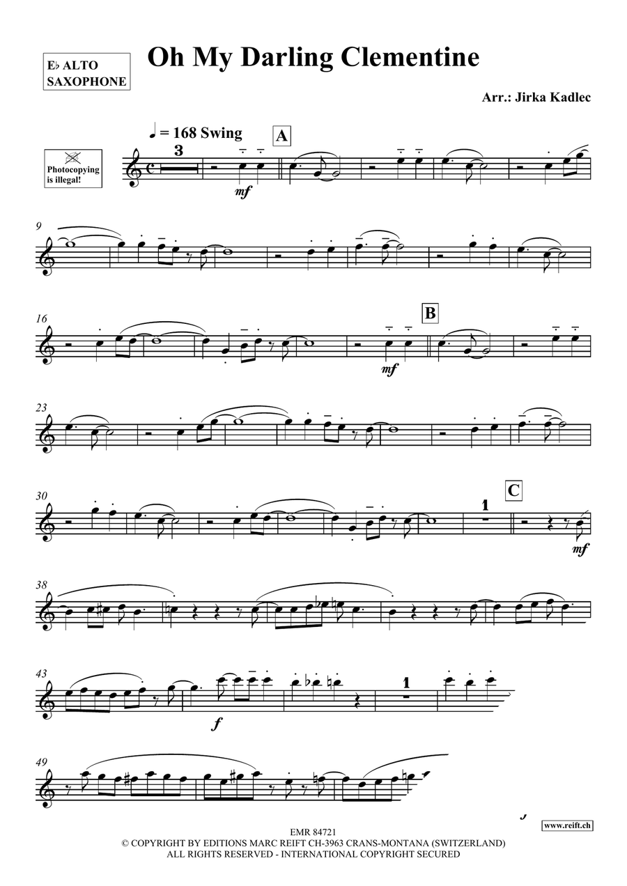 Oh My Darling Clementine Oh My Darling Clementine Alto Saxophone scores gallery preview page 3