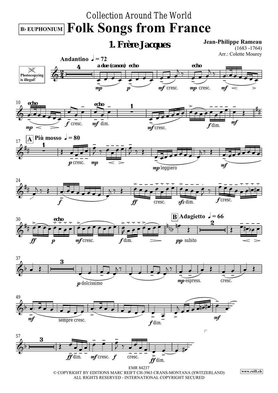 Folk Songs From France Euphonium scores gallery preview page 3