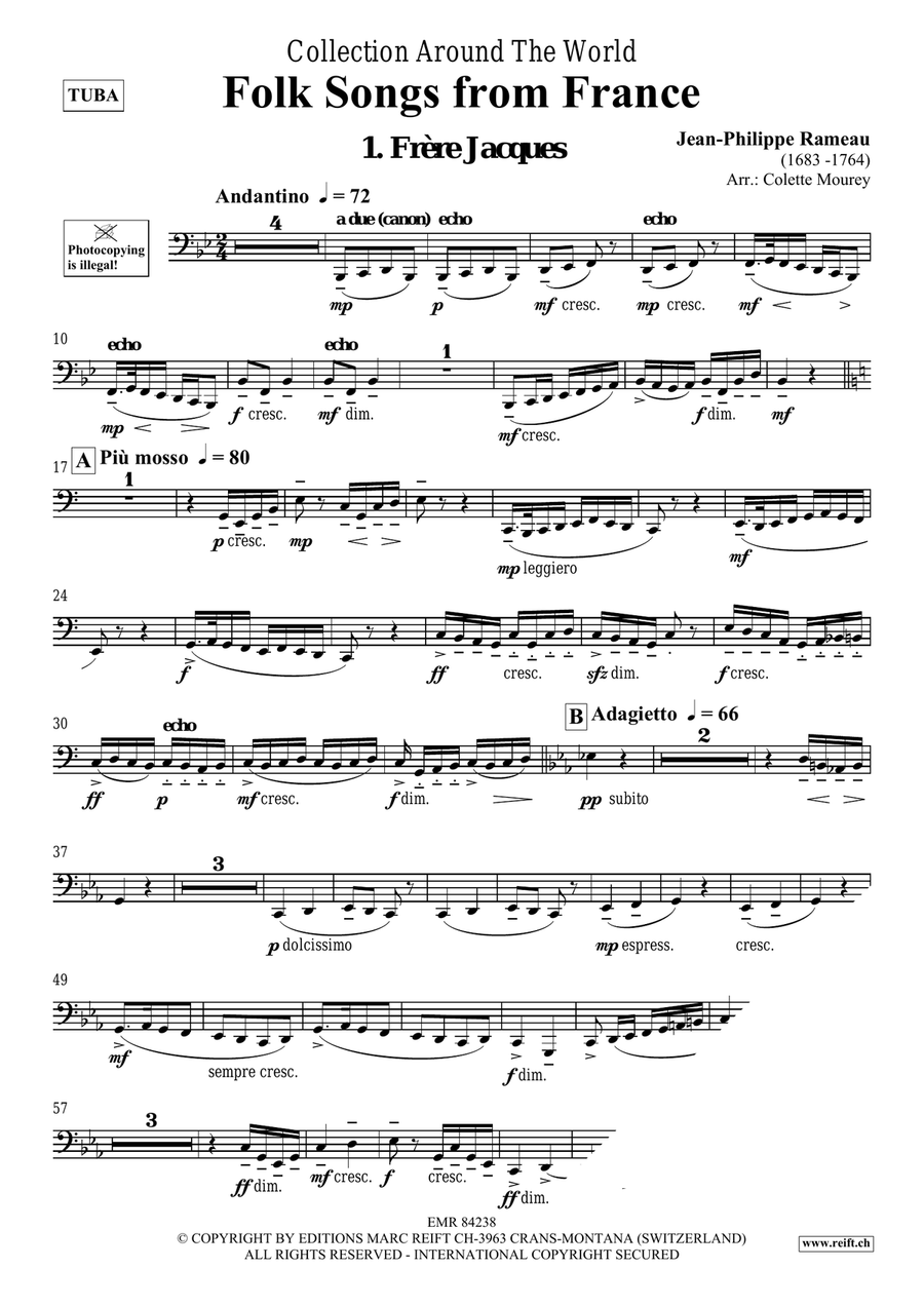 Folk Songs From France Tuba scores gallery preview page 3