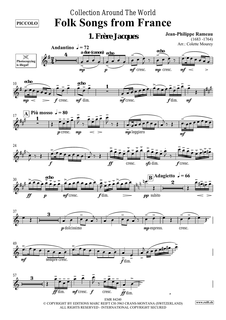 Folk Songs From France Piccolo scores gallery preview page 3