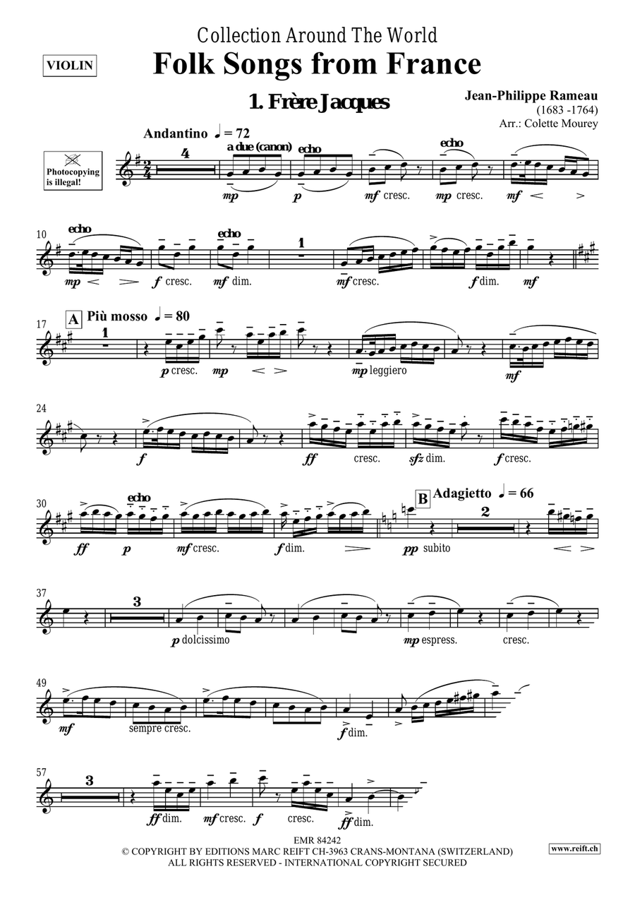 Folk Songs From France Folk Songs From France Violin Solo scores gallery preview page 3
