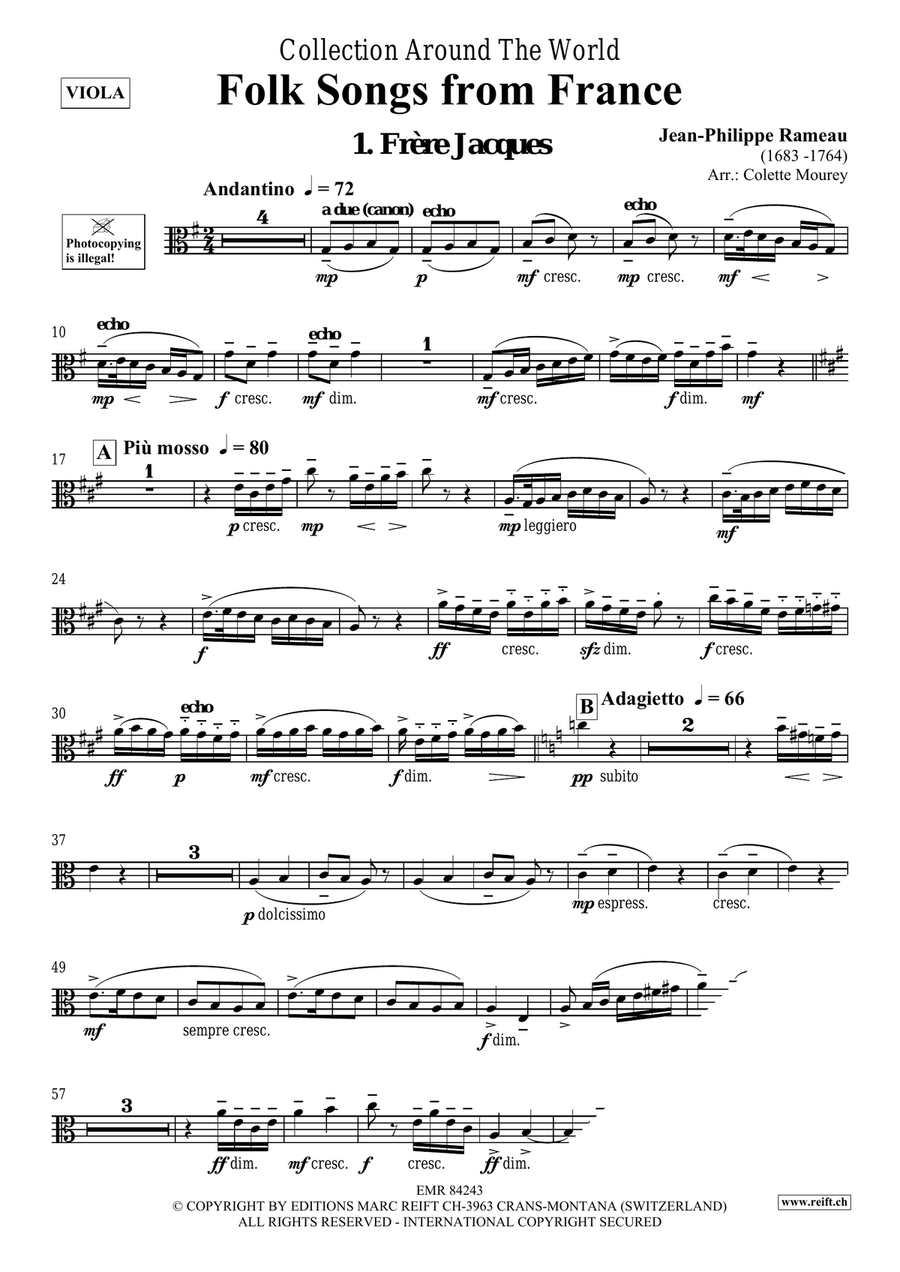 Folk Songs From France Folk Songs From France Viola scores gallery preview page 3