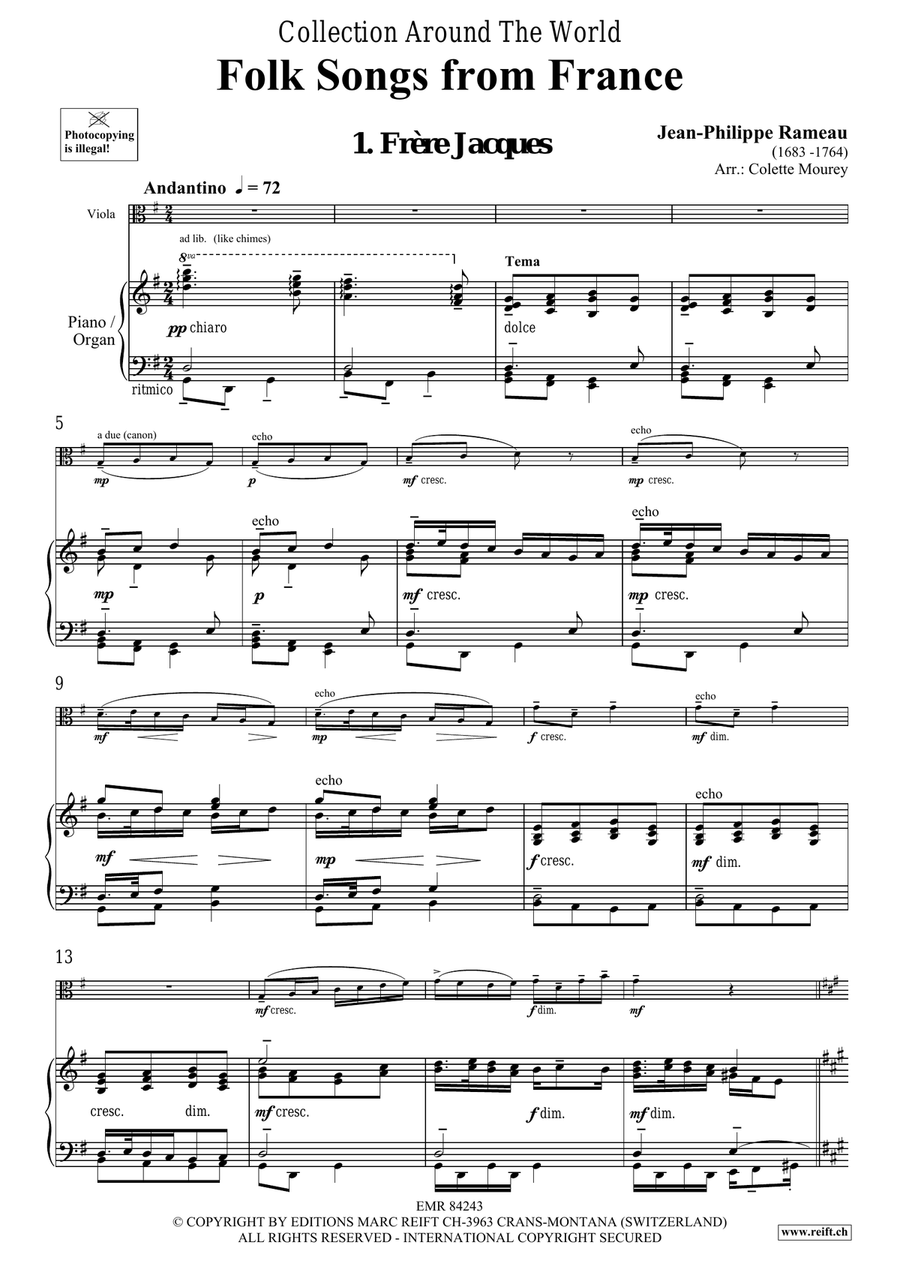 Folk Songs From France Folk Songs From France Viola scores gallery preview page 4