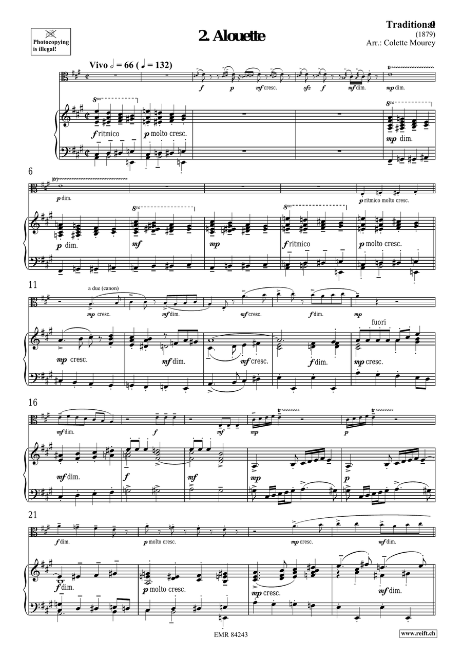Folk Songs From France Folk Songs From France Viola scores gallery preview page 6