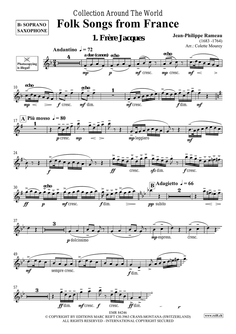 Folk Songs From France Folk Songs From France Soprano Saxophone scores gallery preview page 3