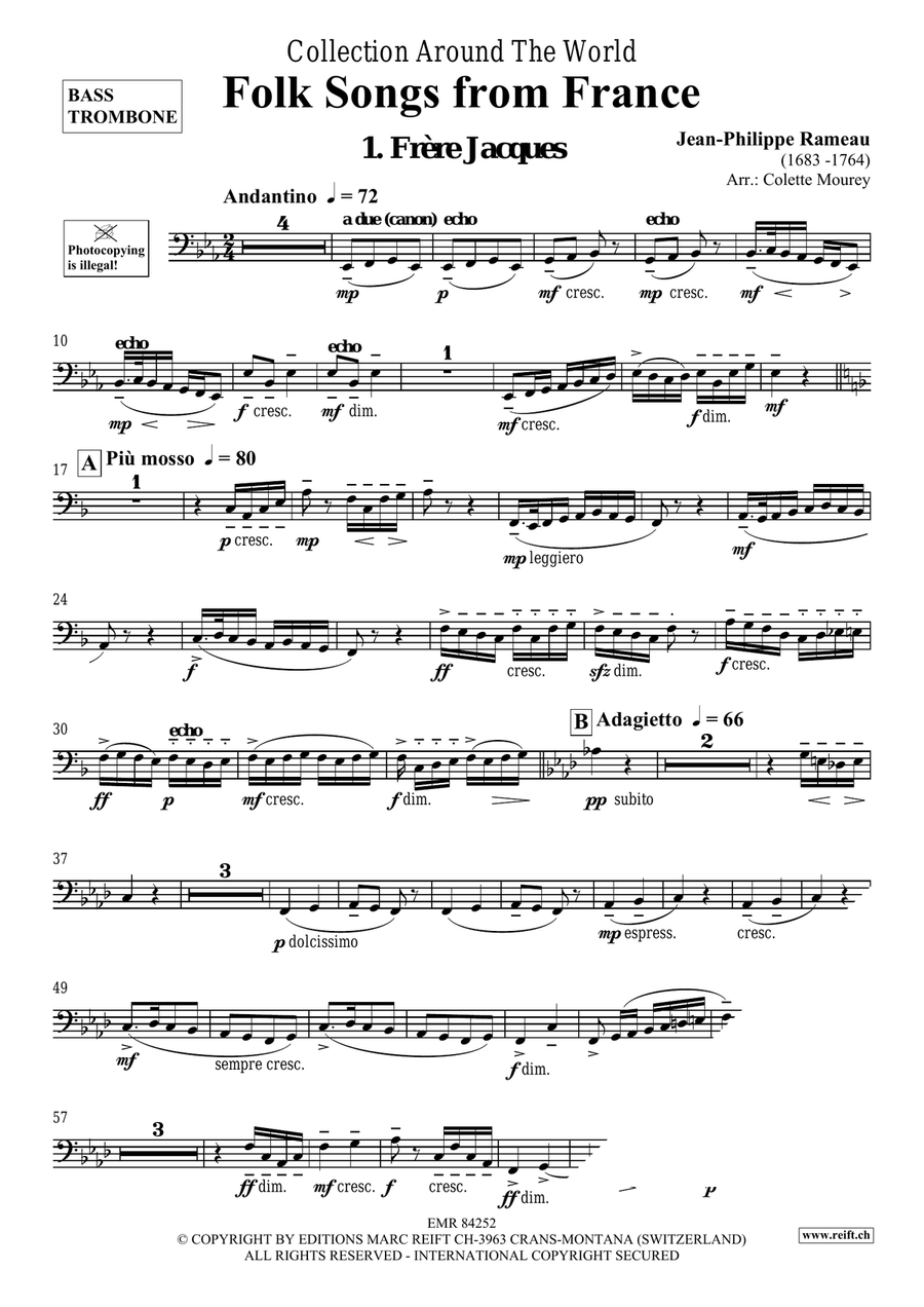 Folk Songs From France Folk Songs From France Trombone scores gallery preview page 3