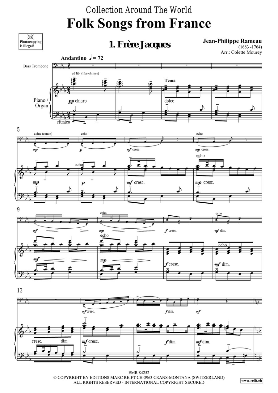 Folk Songs From France Folk Songs From France Trombone scores gallery preview page 4