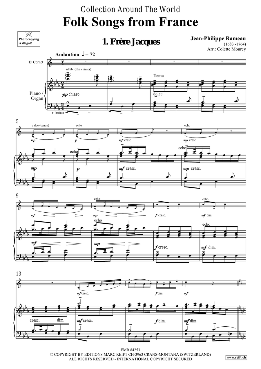 Folk Songs From France Cornet scores gallery preview page 4