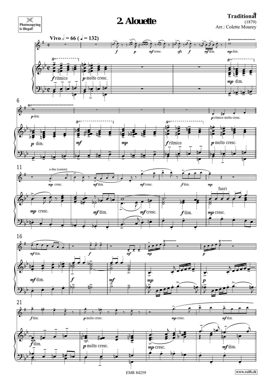 Folk Songs From France Alto Saxophone scores gallery preview page 6