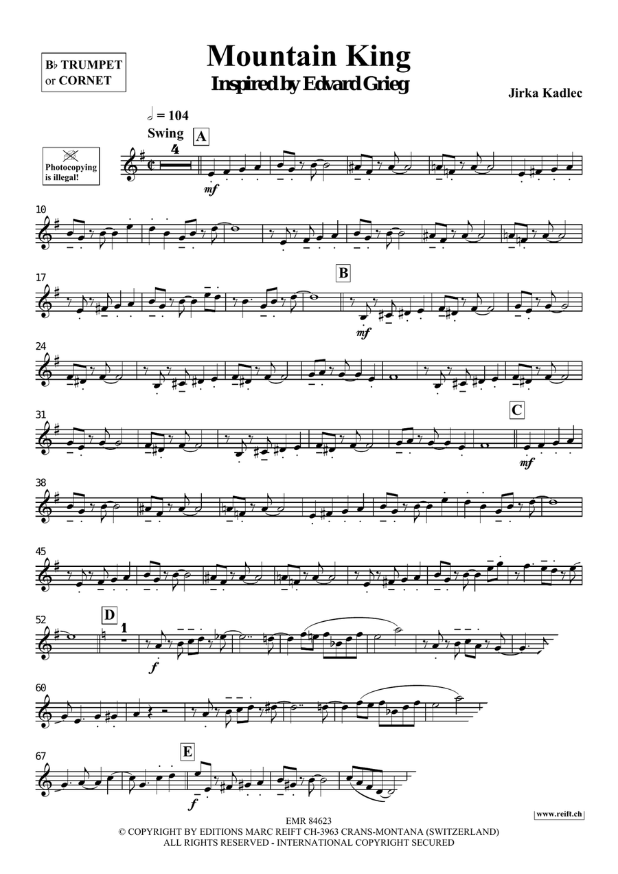 Mountain King Mountain King Cornet scores gallery preview page 4