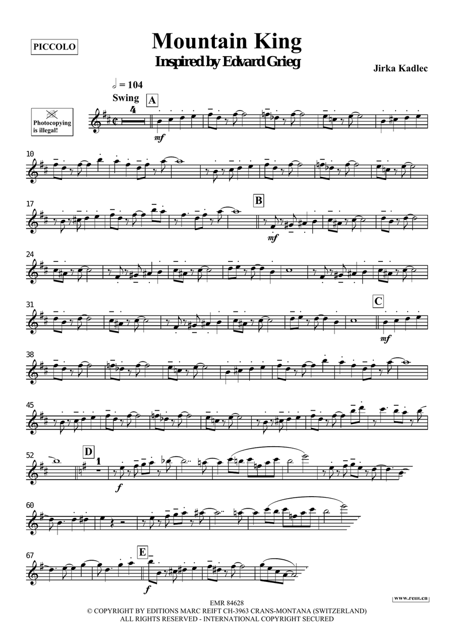 Mountain King Mountain King Piccolo scores gallery preview page 4