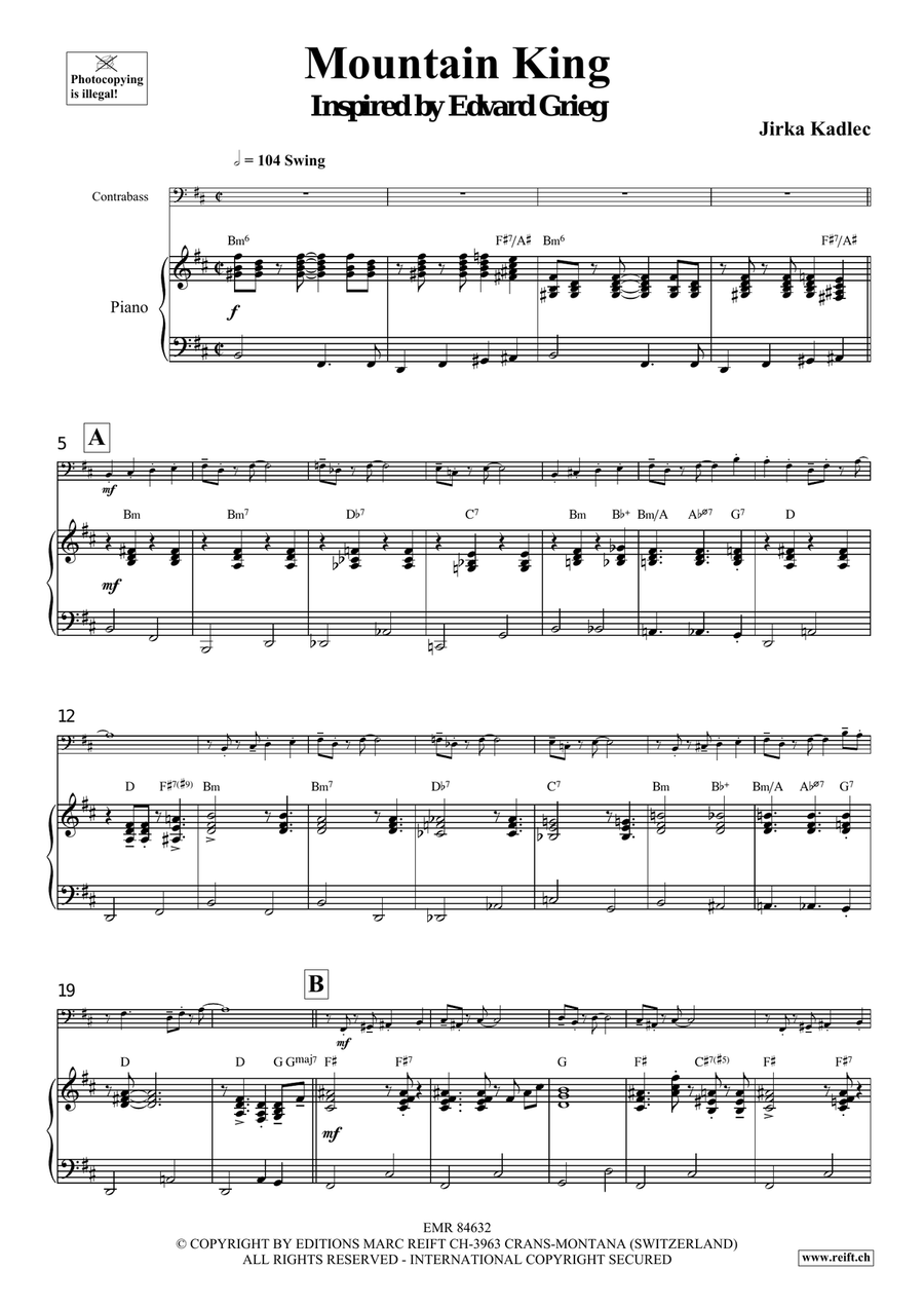 Mountain King Mountain King Double Bass scores gallery preview page 5