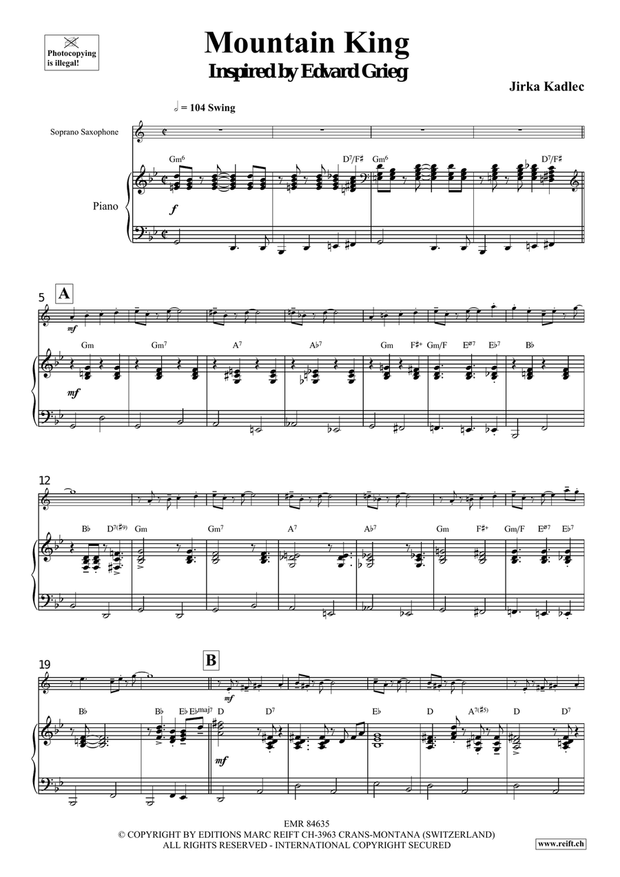 Mountain King Mountain King Soprano Saxophone scores gallery preview page 5