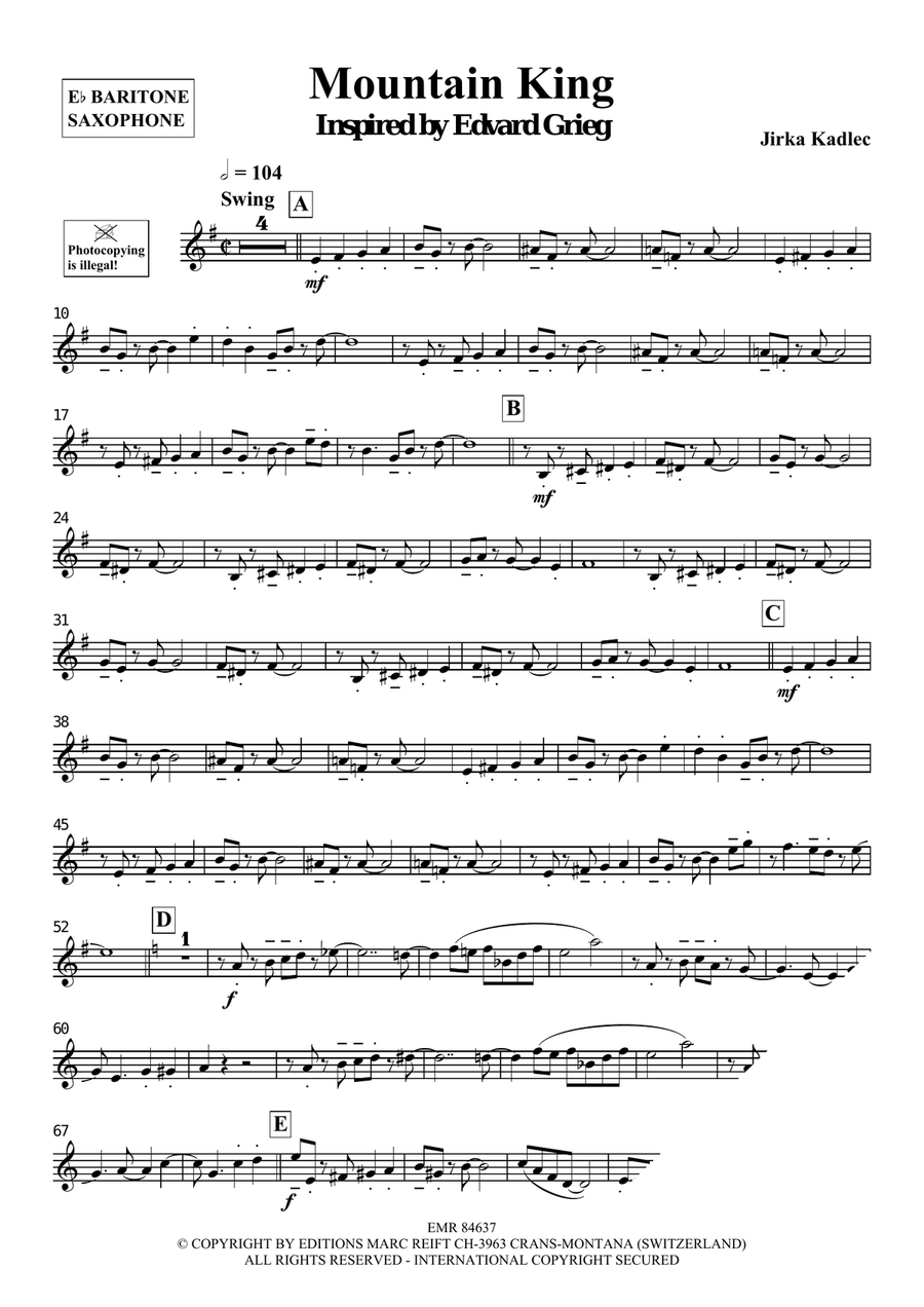 Mountain King Mountain King Baritone Saxophone scores gallery preview page 4