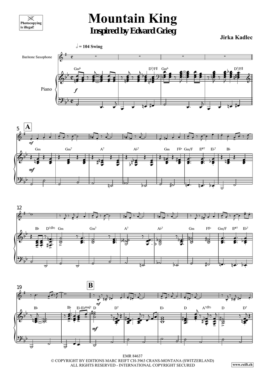 Mountain King Mountain King Baritone Saxophone scores gallery preview page 5