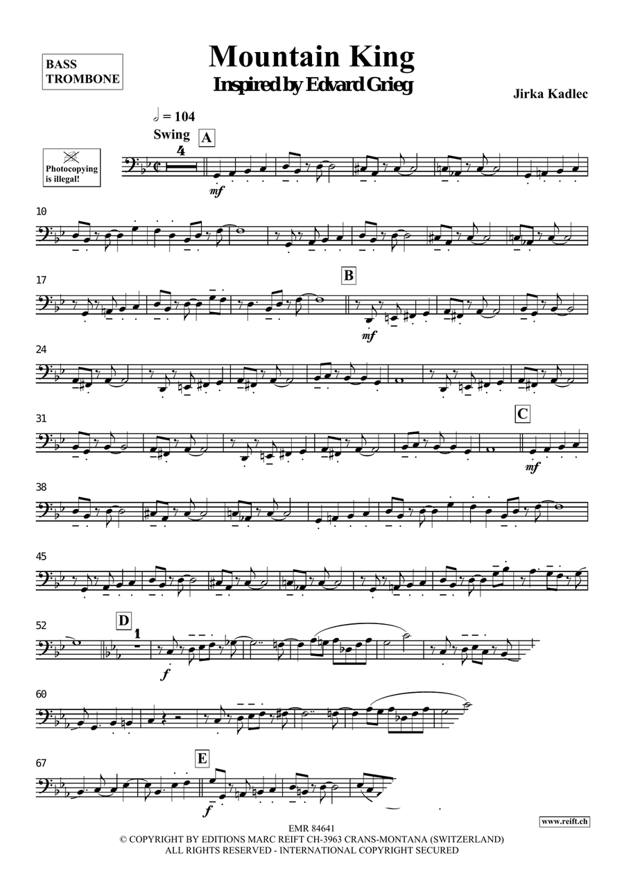 Mountain King Mountain King Bass Trombone scores gallery preview page 4