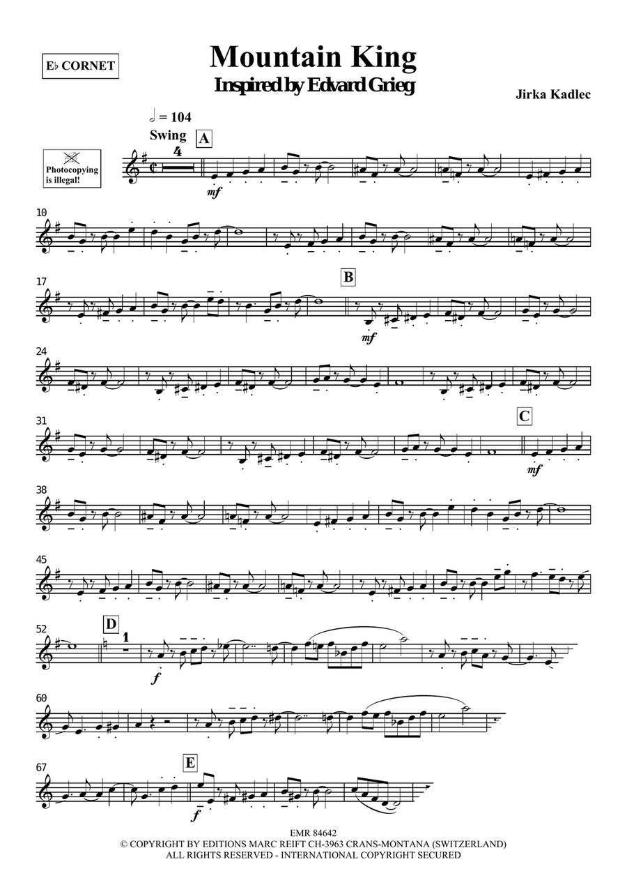 Mountain King Mountain King Cornet scores gallery preview page 4