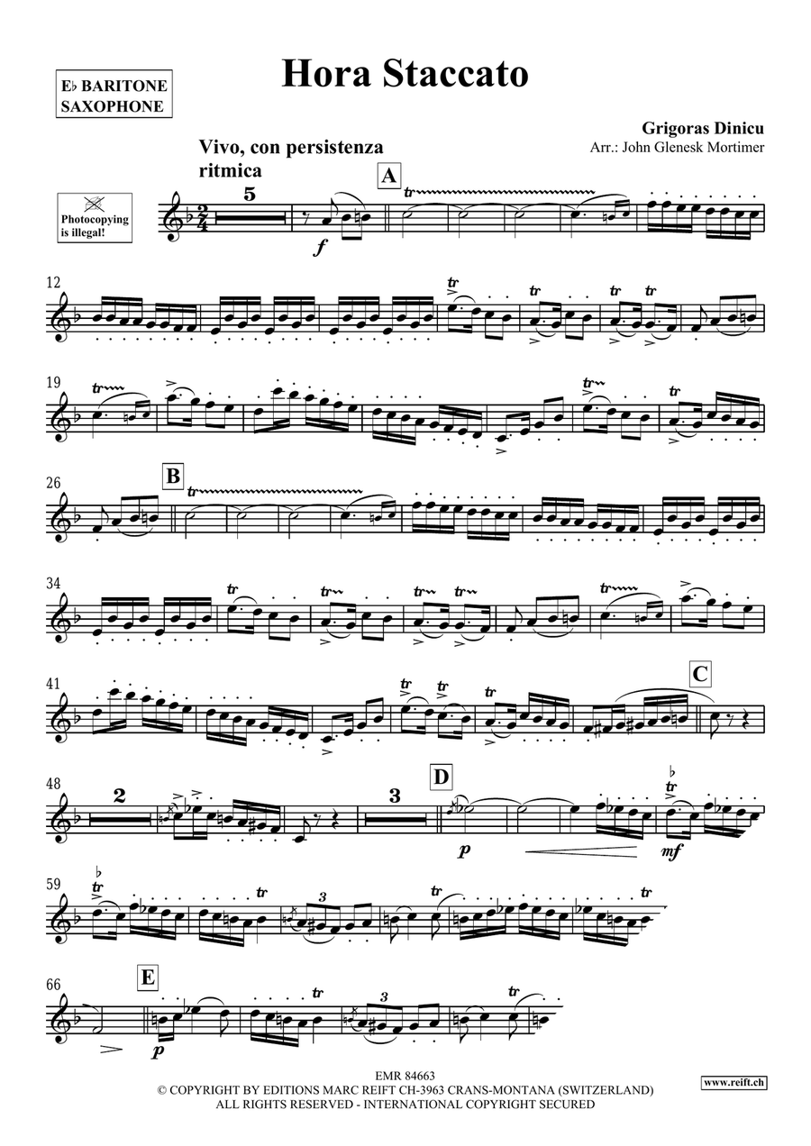Hora Staccato Hora Staccato Baritone Saxophone scores gallery preview page 3