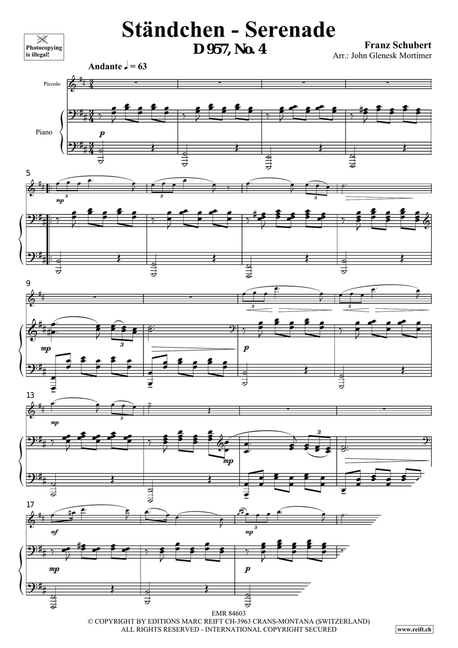 Ständchen - Serenade Ständchen - Serenade Piccolo scores gallery preview page 3