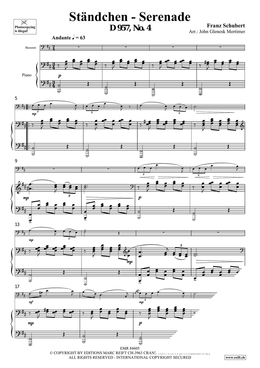 Ständchen - Serenade Ständchen - Serenade Bassoon Solo scores gallery preview page 3