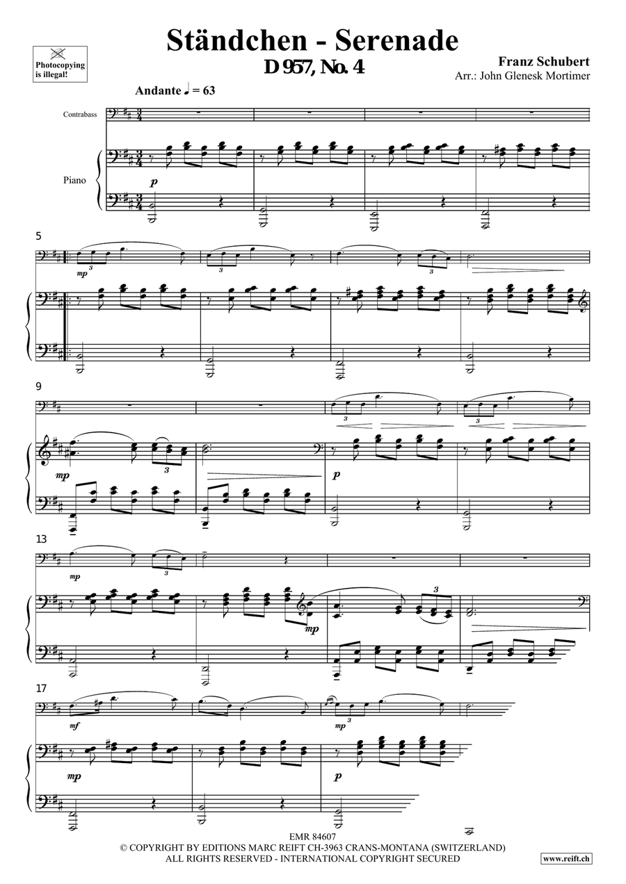Ständchen - Serenade Ständchen - Serenade Double Bass scores gallery preview page 3