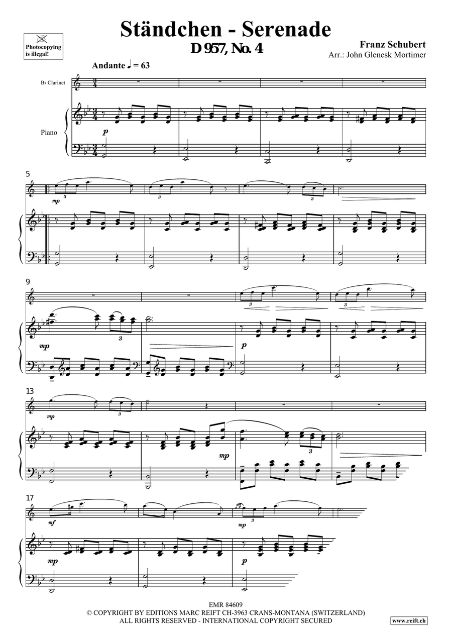 Ständchen - Serenade Ständchen - Serenade Clarinet Solo scores gallery preview page 3