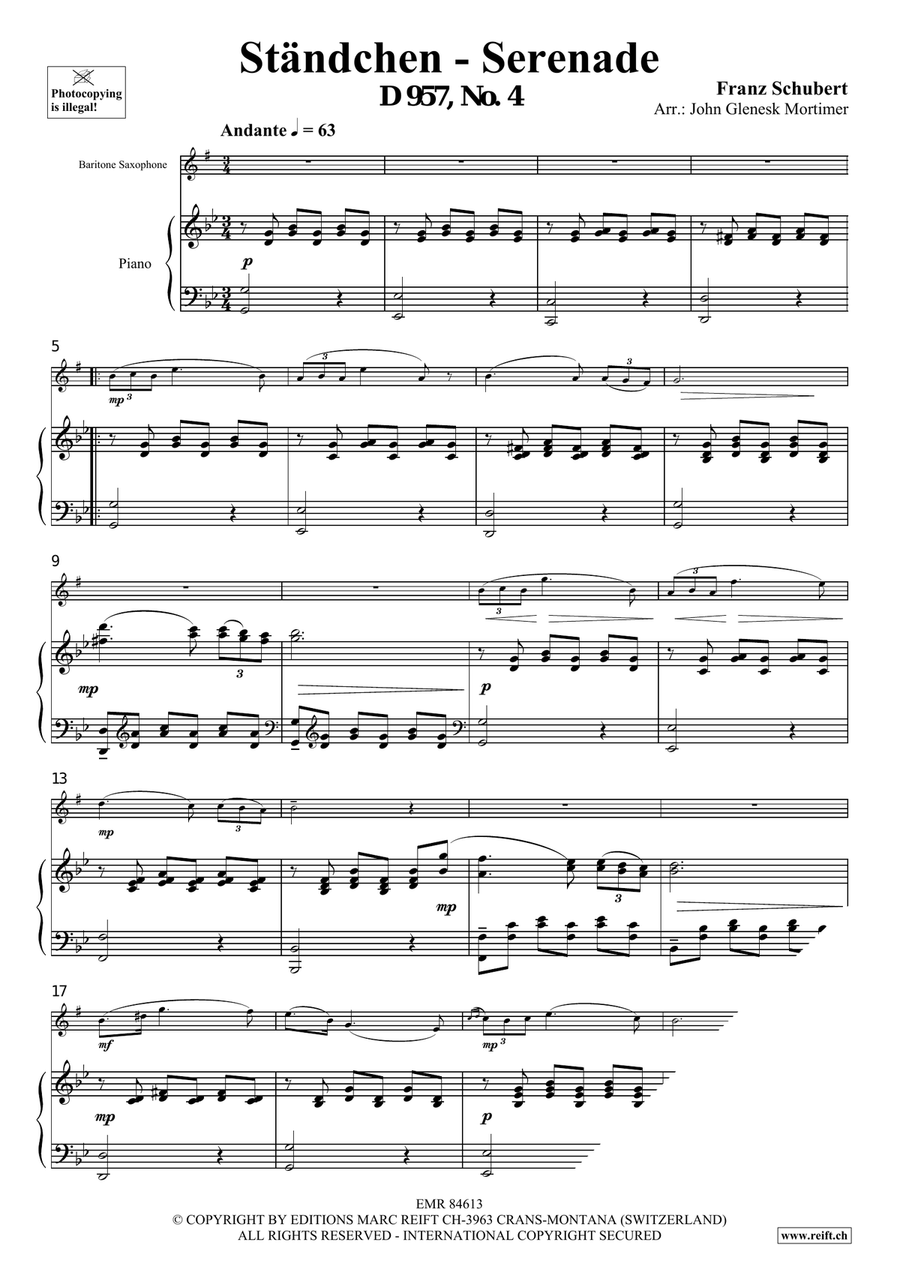 Ständchen - Serenade Ständchen - Serenade Baritone Saxophone scores gallery preview page 3
