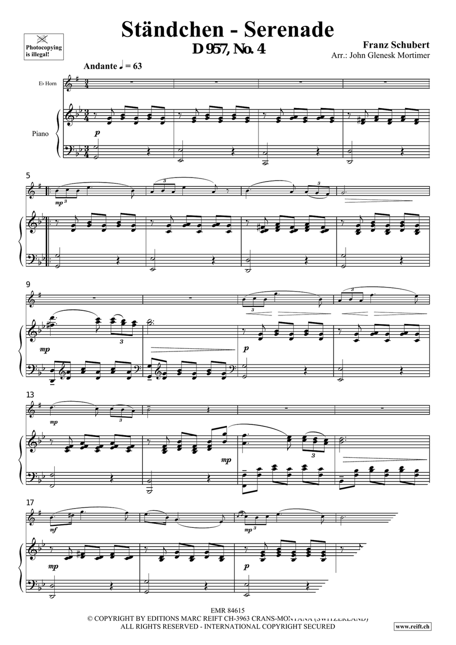 Ständchen - Serenade Ständchen - Serenade Horn scores gallery preview page 3