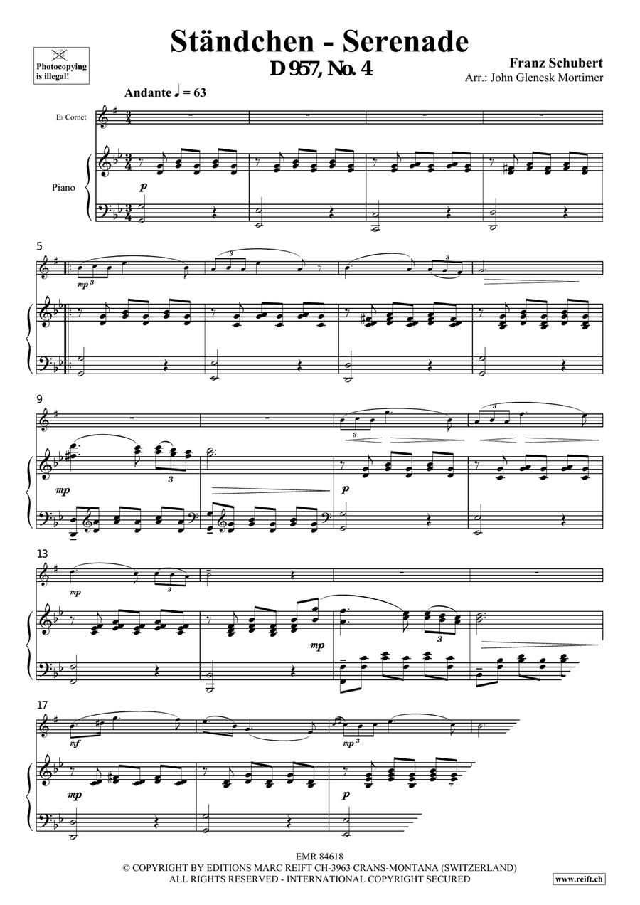 Ständchen - Serenade Ständchen - Serenade Cornet scores gallery preview page 3