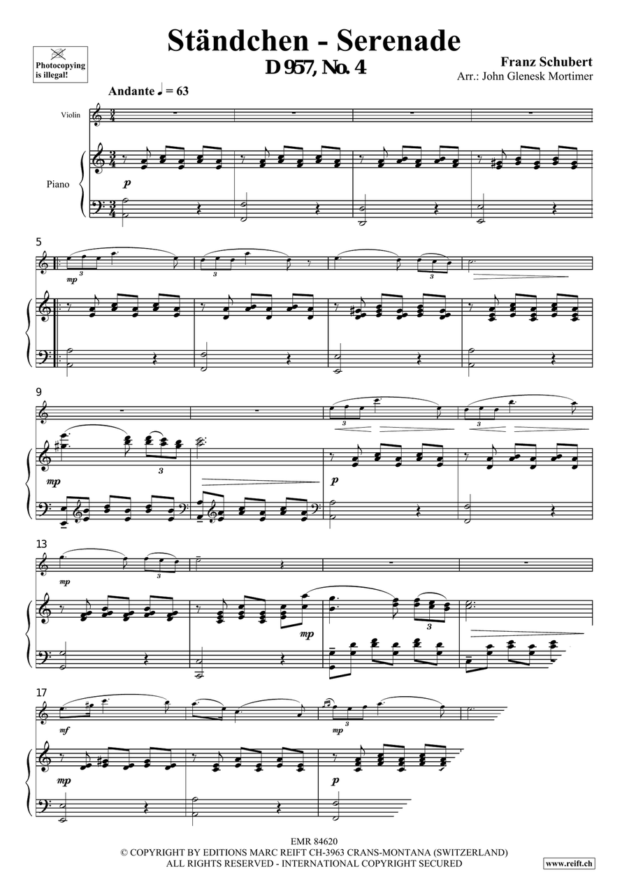 Ständchen - Serenade Ständchen - Serenade Violin Solo scores gallery preview page 3