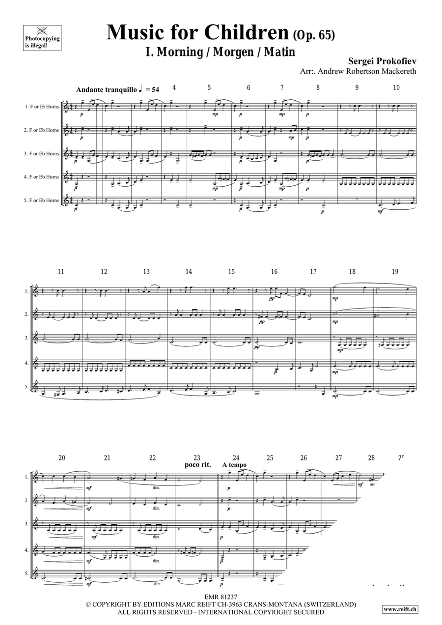 Music for Children Music for Children Horn scores gallery preview page 3