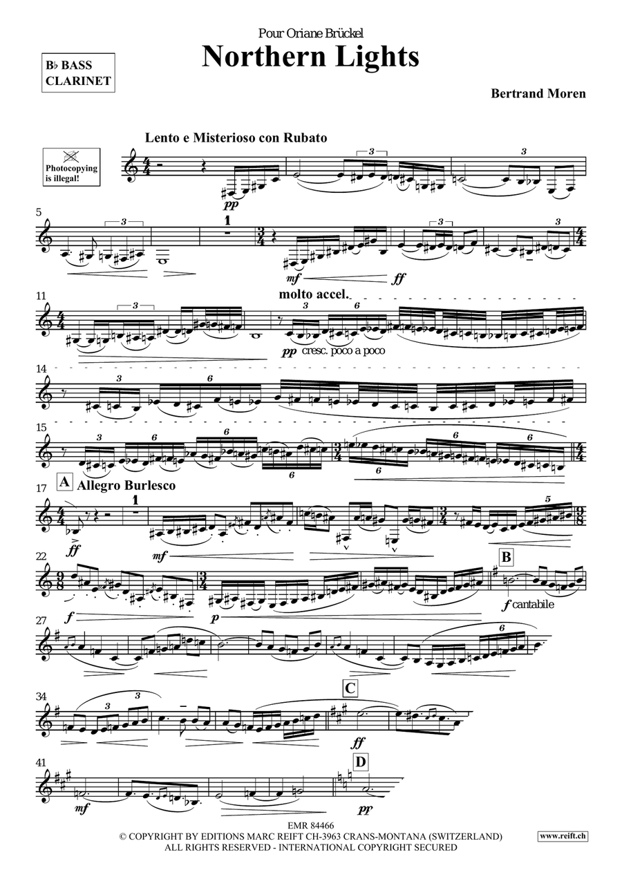 Northern Lights Northern Lights Bass Clarinet scores gallery preview page 4