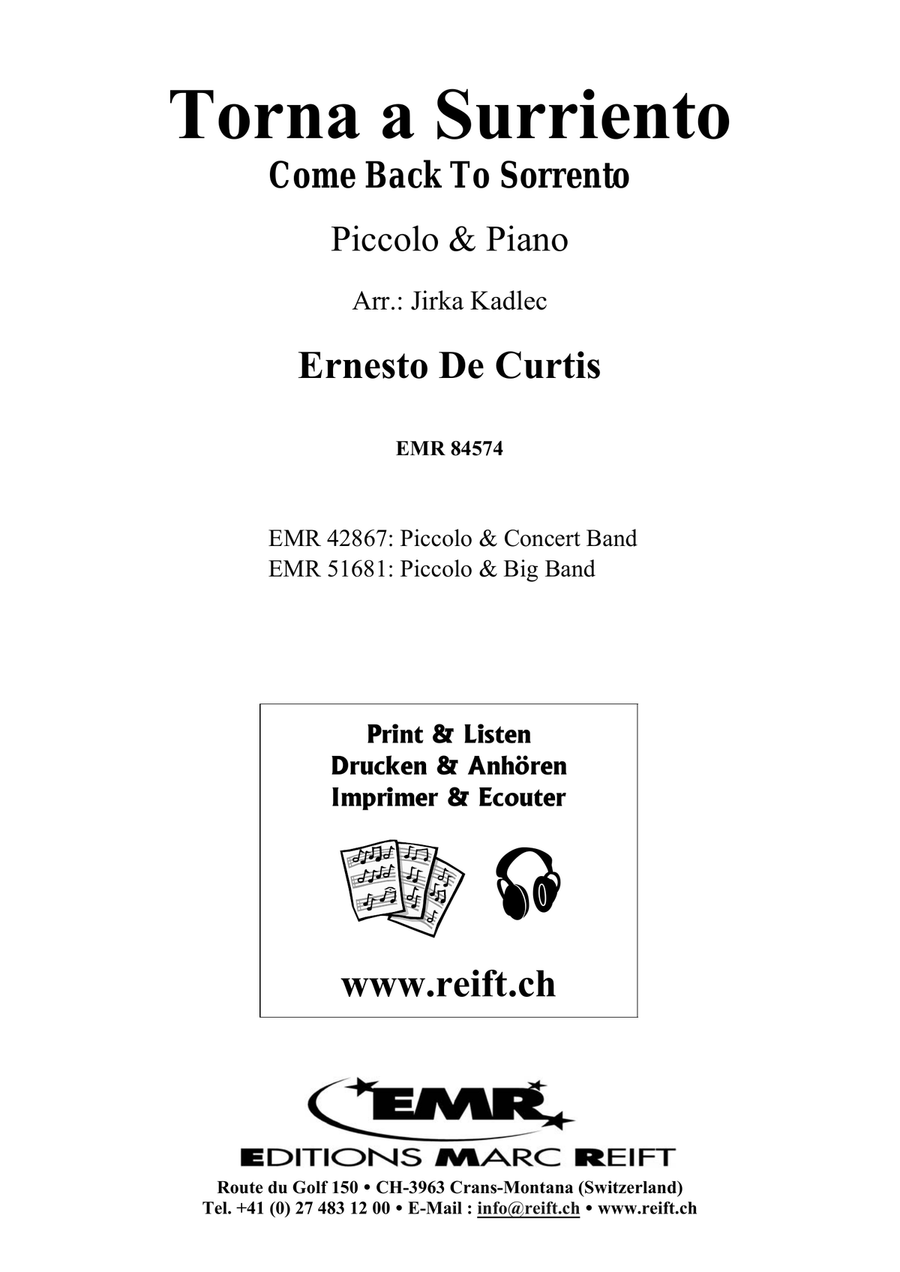 Torna a Surriento Torna a Surriento Piccolo scores gallery preview page 2