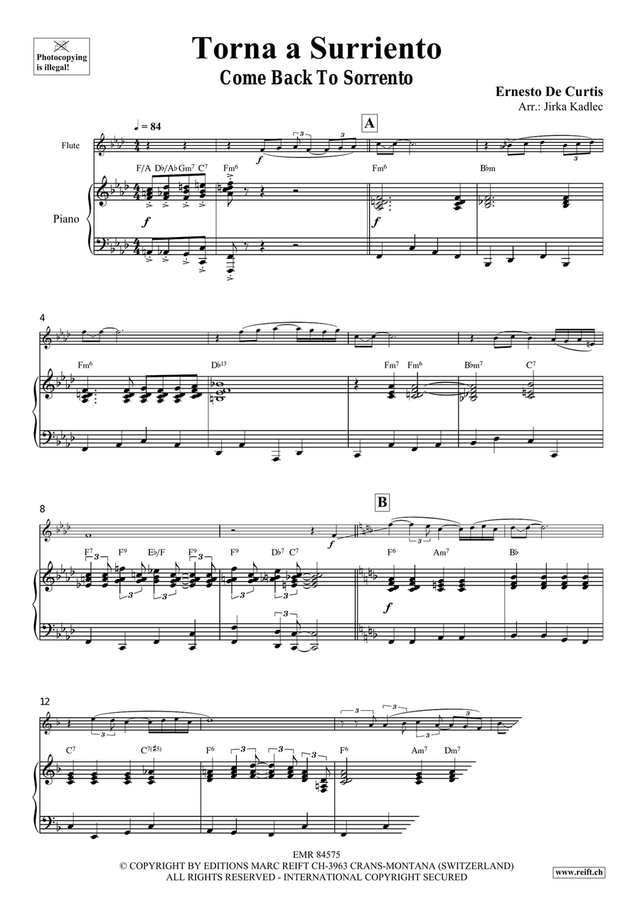 Torna a Surriento Torna a Surriento Flute Solo scores gallery preview page 3