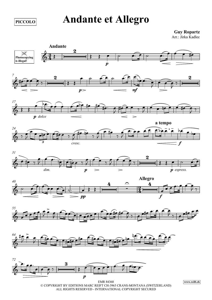 Andante et Allegro Andante et Allegro Piccolo scores gallery preview page 3