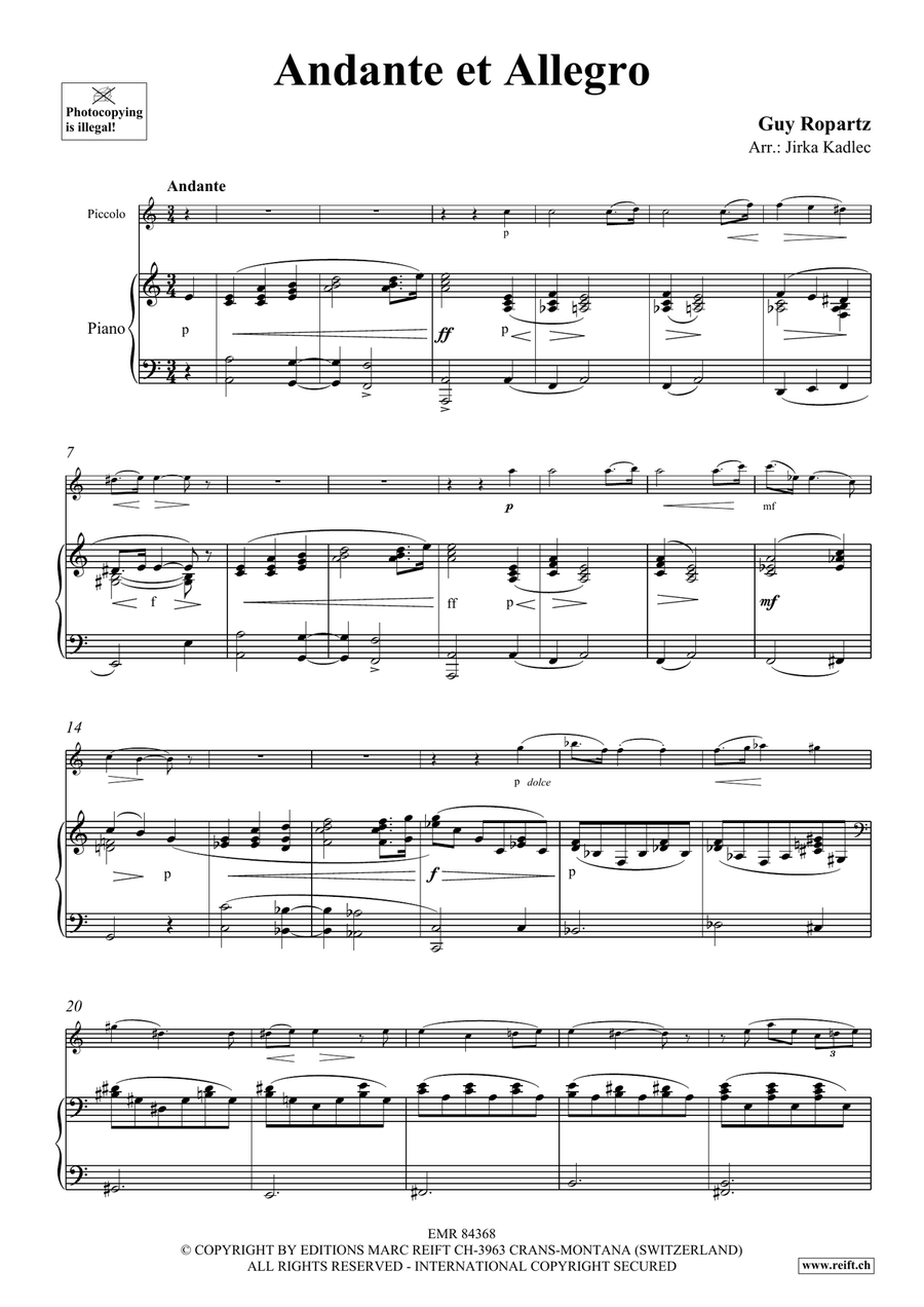 Andante et Allegro Andante et Allegro Piccolo scores gallery preview page 4