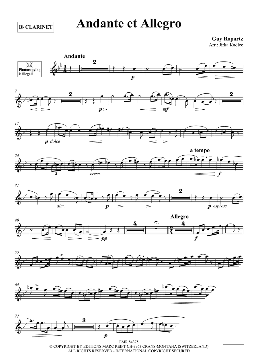 Andante et Allegro Andante et Allegro Clarinet Solo scores gallery preview page 3
