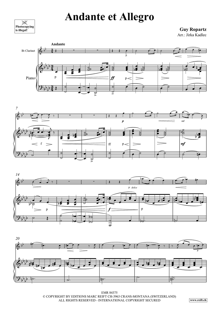 Andante et Allegro Andante et Allegro Clarinet Solo scores gallery preview page 4
