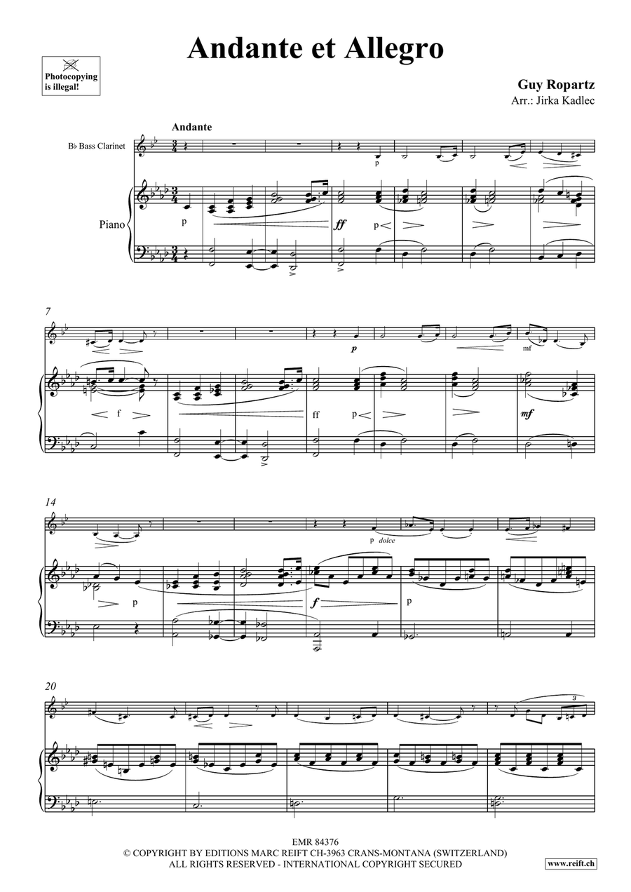 Andante et Allegro Andante et Allegro Bass Clarinet scores gallery preview page 4