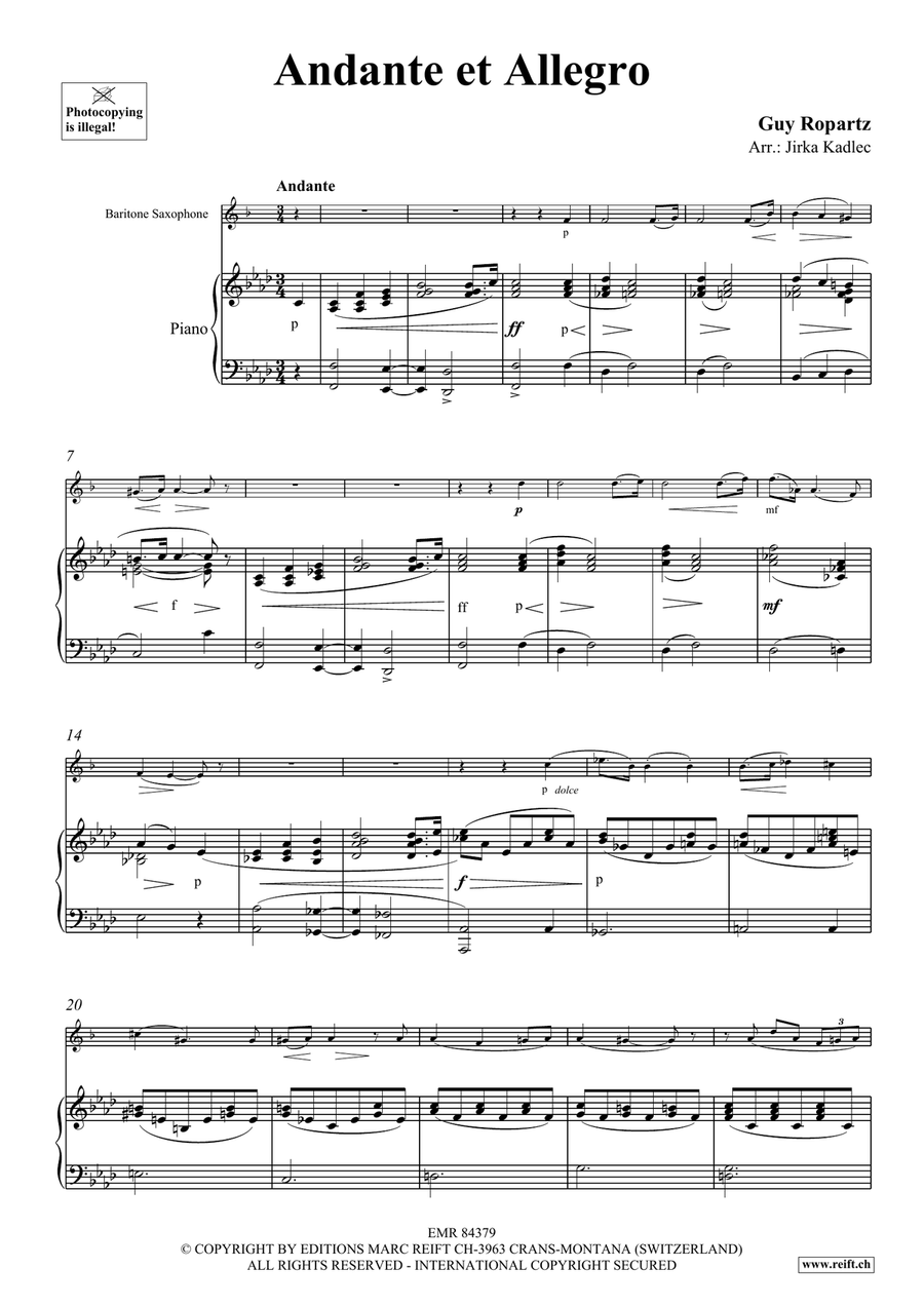 Andante et Allegro Andante et Allegro Baritone Saxophone scores gallery preview page 4