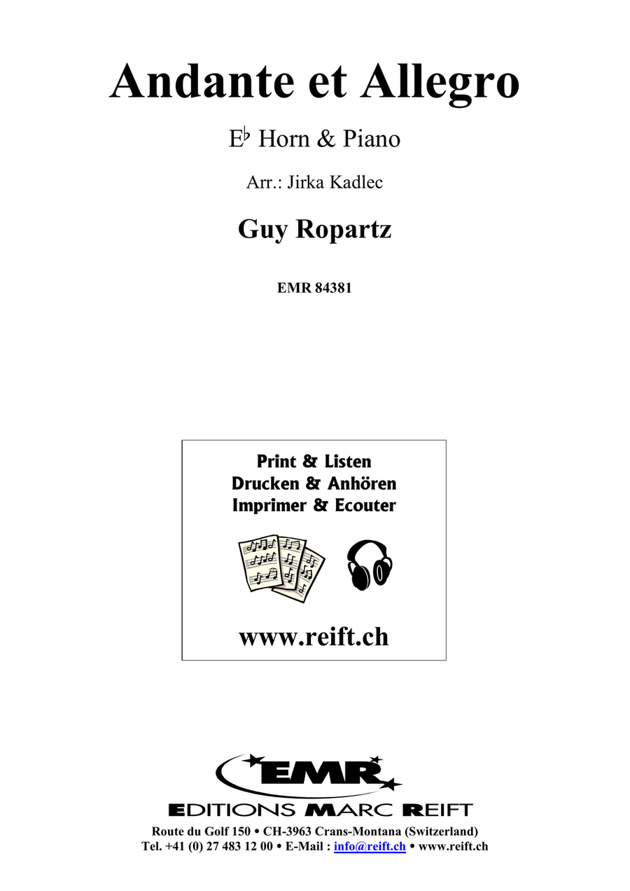 Andante et Allegro Andante et Allegro Horn scores gallery preview page 2