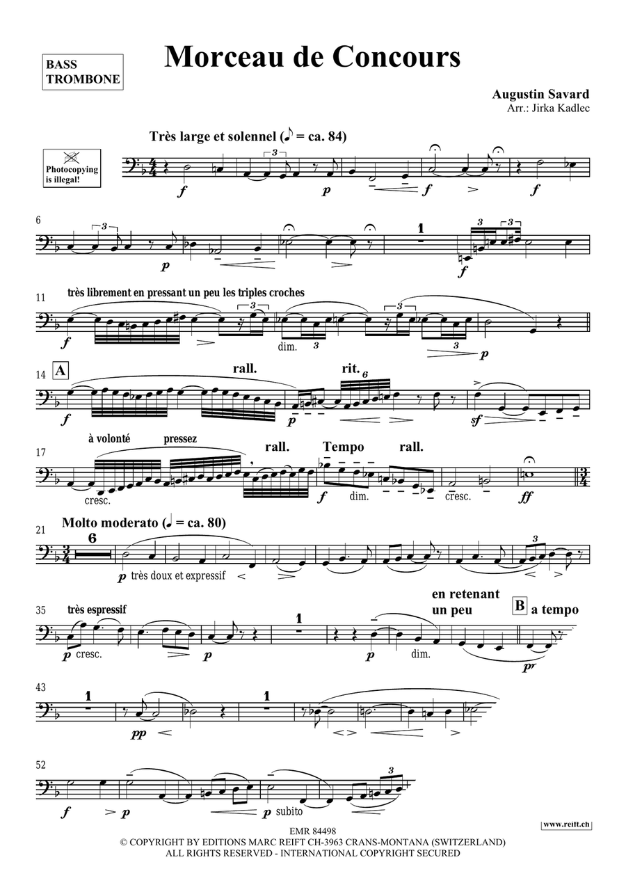 Morceau de Concours Morceau de Concours Bass Trombone scores gallery preview page 3