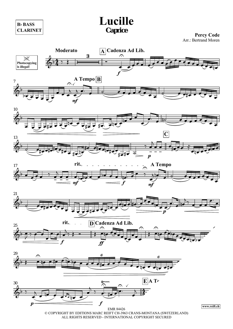 Lucille Lucille Bass Clarinet scores gallery preview page 3