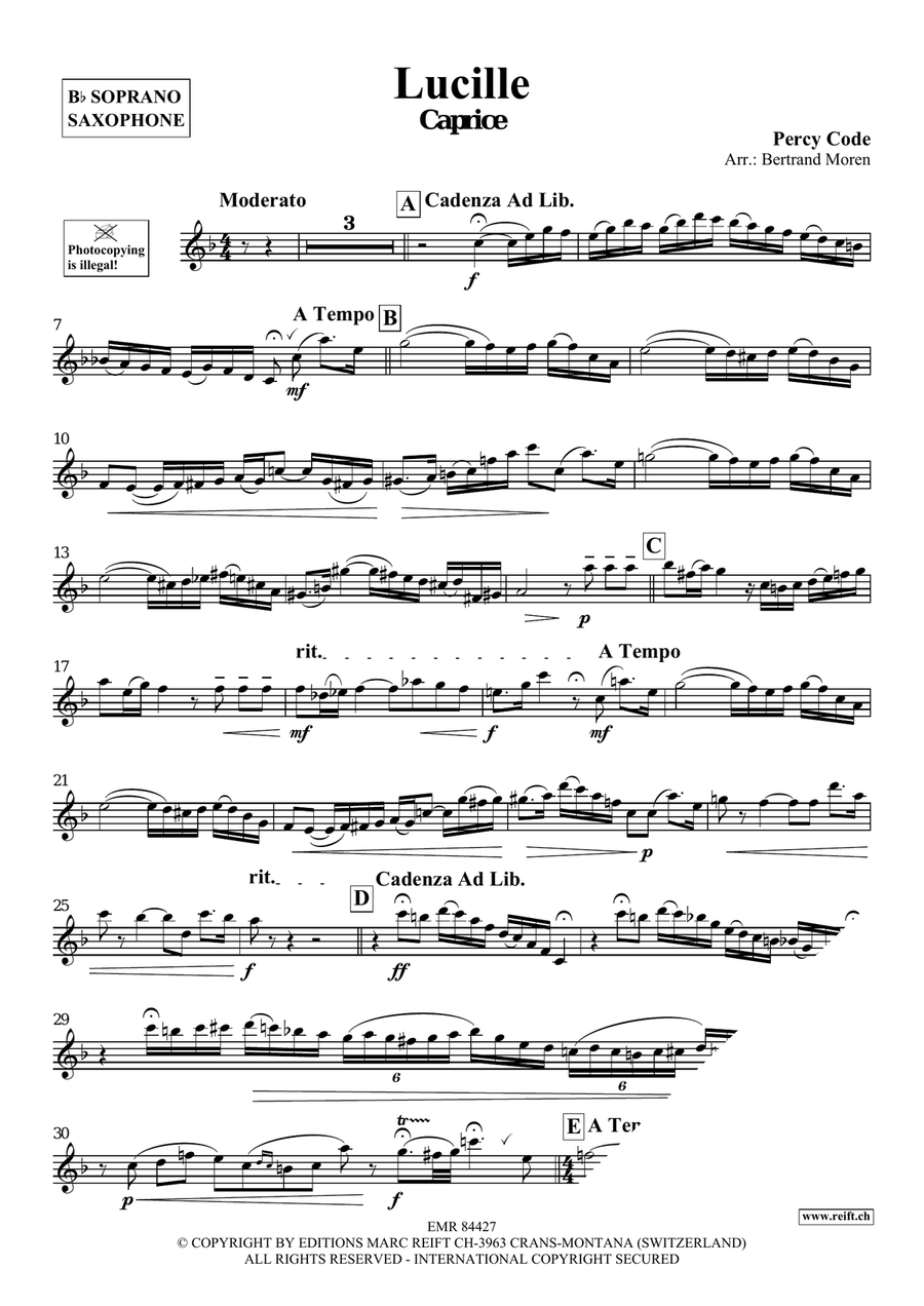 Lucille Lucille Soprano Saxophone scores gallery preview page 3