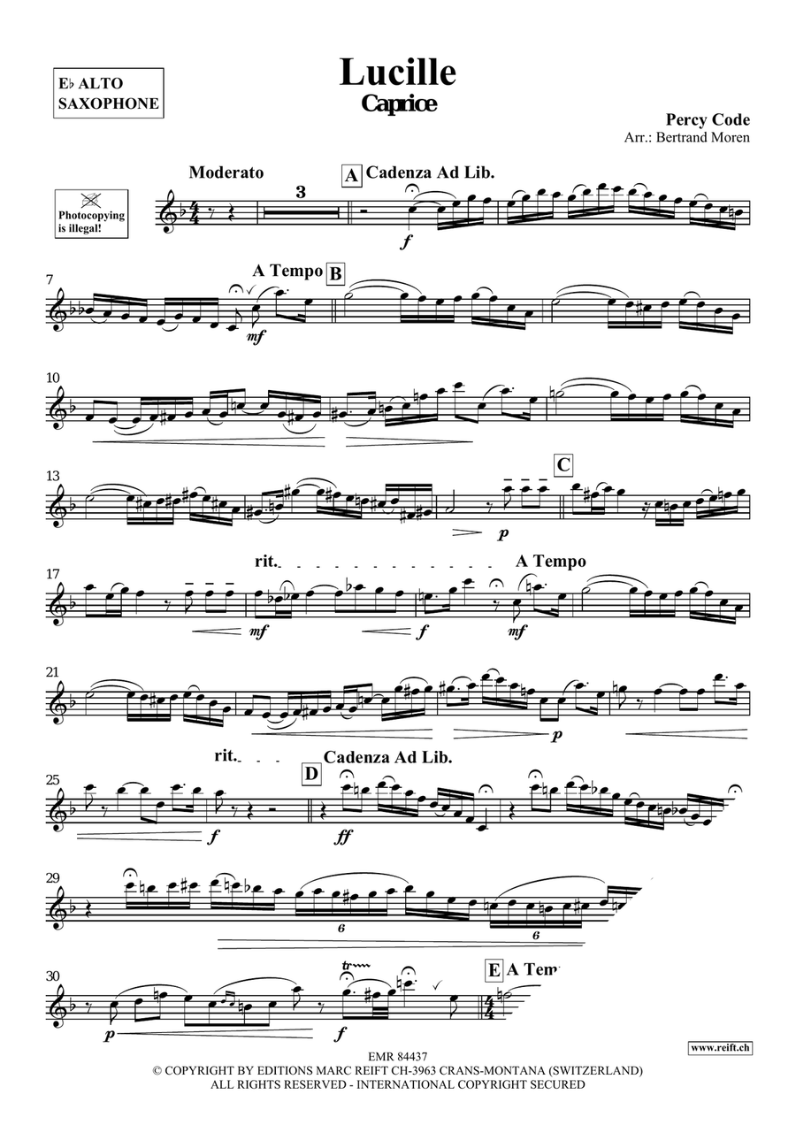 Lucille Lucille Alto Saxophone scores gallery preview page 3