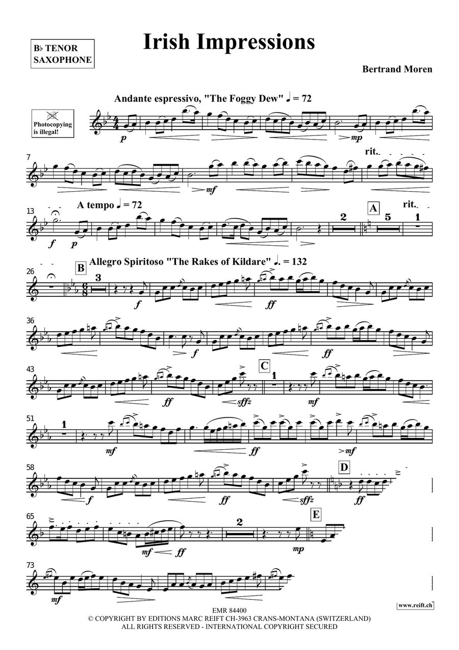 Irish Impressions Irish Impressions Tenor Saxophone scores gallery preview page 4