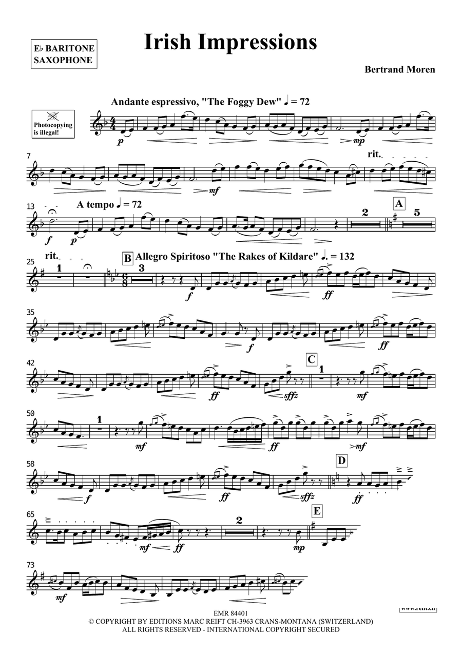 Irish Impressions Irish Impressions Baritone Saxophone scores gallery preview page 4