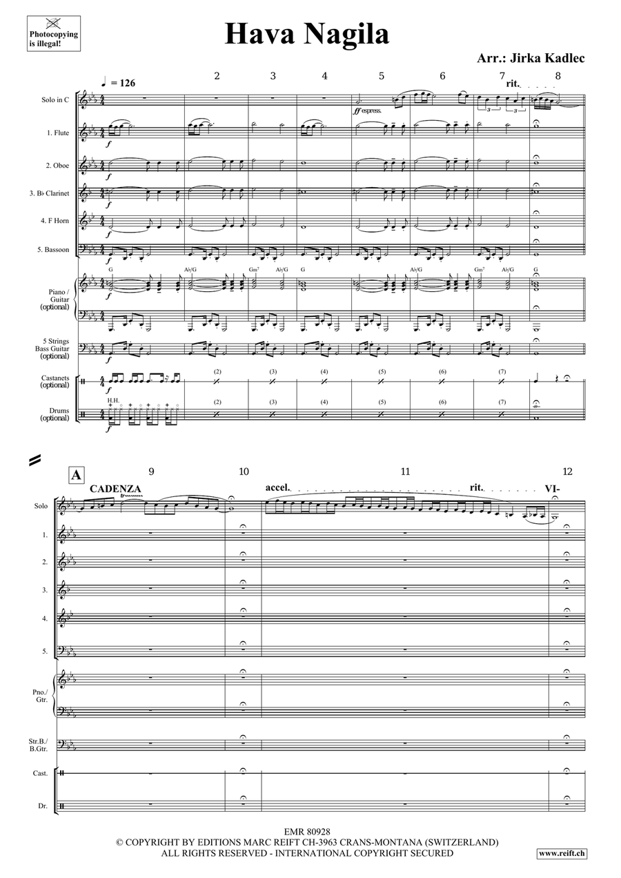 Hava Nagila Hava Nagila Bassoon scores gallery preview page 3