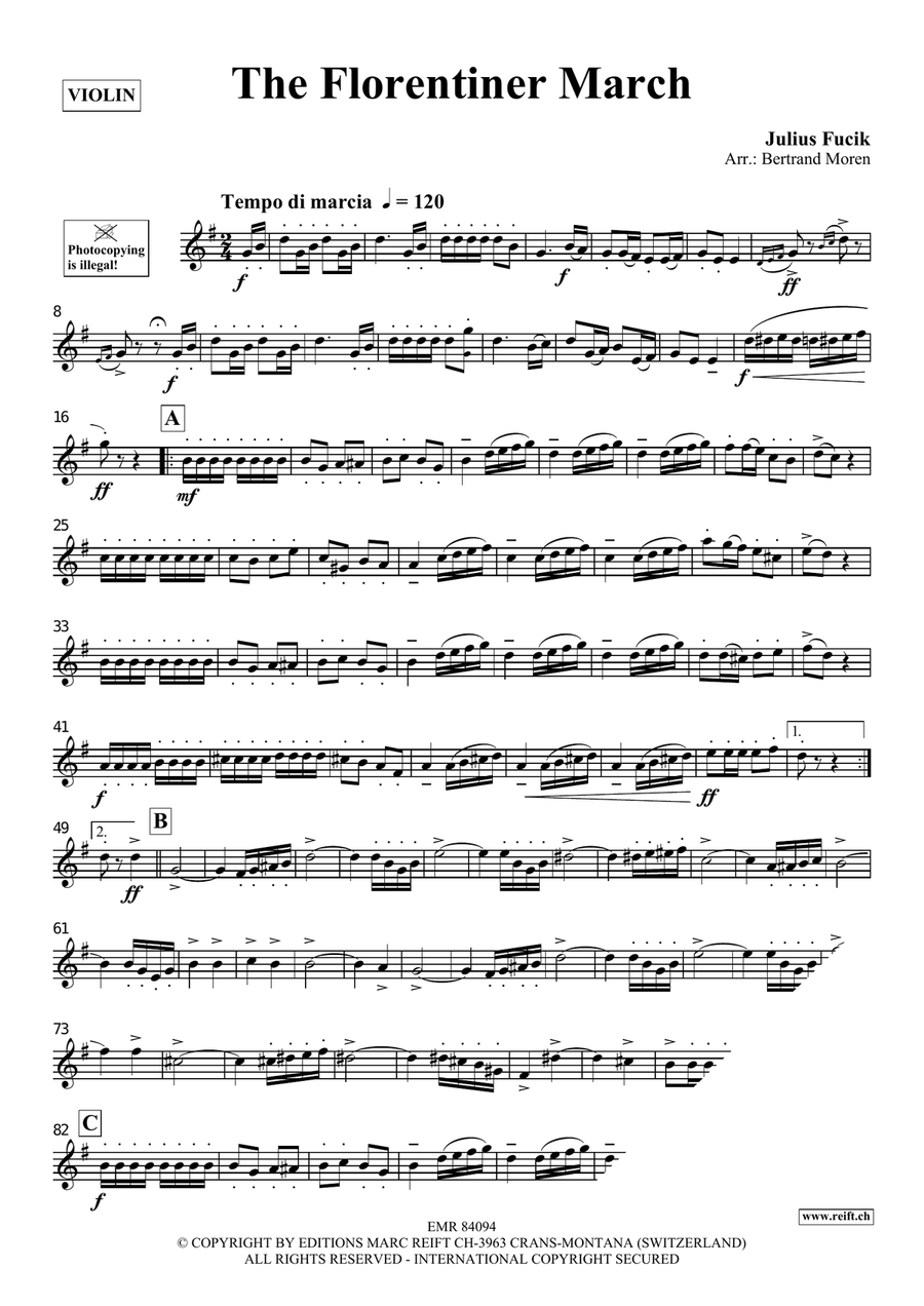 The Florentiner March The Florentiner March Violin Solo scores gallery preview page 3